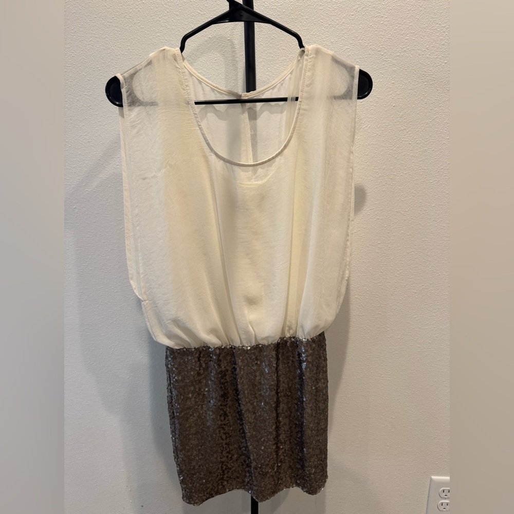 Elegant White and Sequin Dress